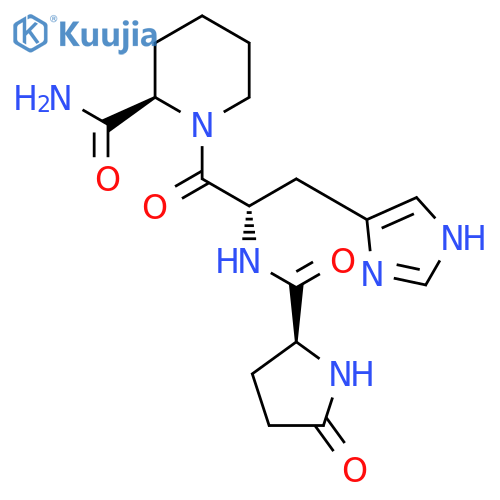 2-Piperidinecarboxamide, 1-[N-(5-oxo-L-prolyl)-L-histidyl]-, (R)- structure