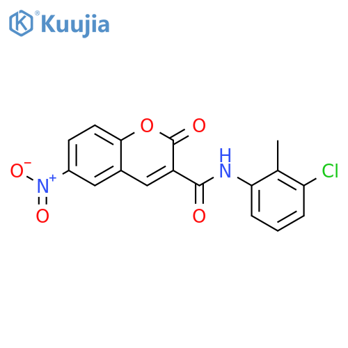 N-(3-chloro-2-methylphenyl)-6-nitro-2-oxo-2H-chromene-3-carboxamide structure