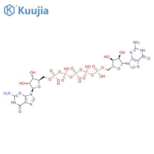 [[[[[(2R,3S,4R,5R)-5-(2-amino-6-oxo-3H-purin-9-yl)-3,4-dihydroxyoxolan-2-yl]methoxy-hydroxyphosphoryl]oxy-hydroxyphosphoryl]oxy-hydroxyphosphoryl]oxy-hydroxyphosphoryl] [(2R,3S,4R,5R)-5-(2-amino-6-oxo-3H-purin-9-yl)-3,4-dihydroxyoxolan-2-yl]methyl hydrogen phosphate structure