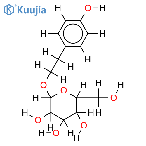 1-O-beta-D-2-(p-hydroxyphenyl)-ethanyl-glucoside structure