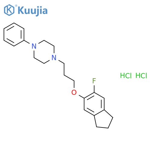 Piperazine,1-[3-[(6-fluoro-2,3-dihydro-1H-inden-5-yl)oxy]propyl]-4-phenyl-, hydrochloride(1:2) structure