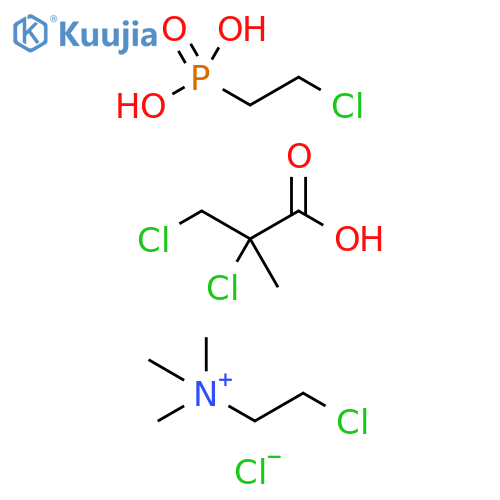 Ethanaminium, 2-chloro-N,N,N-trimethyl-, chloride, mixt. with (2-chloroethyl)phosphonic acid and 2,3-dichloro-2-methylpropanoic acid (9CI) structure