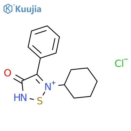1,2,5-Thiadiazolium, 2-cyclohexyl-4,5-dihydro-4-oxo-3-phenyl-, chloride structure