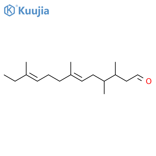 (6E,10Z)-3,4,7,11-tetramethyl-trideca-6,10-dienal structure
