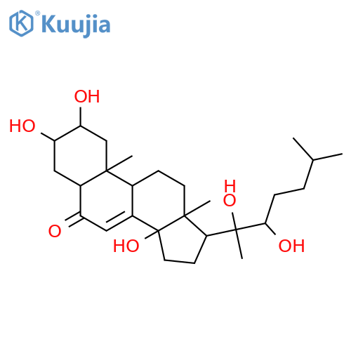 2beta,3beta,14alpha,20,22-Pentahydroxy-5beta-cholest-7-en-6-on structure