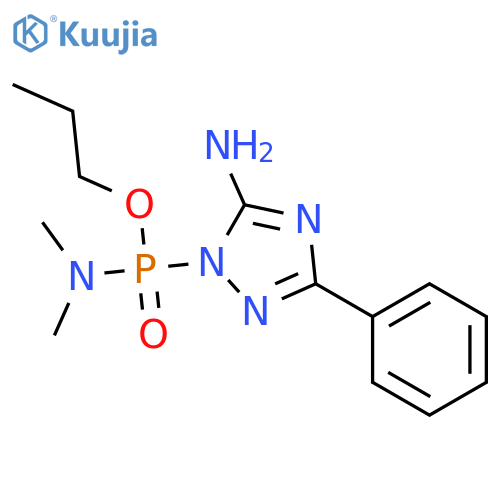 propyl P-(5-amino-3-phenyl-1H-1,2,4-triazol-1-yl)-N,N-dimethylphosphonamidoate structure