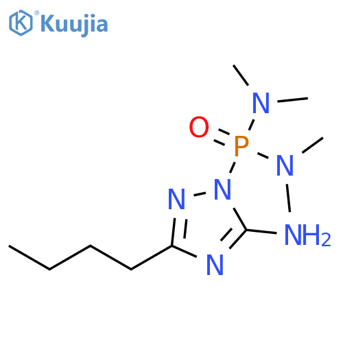 P-(5-amino-3-butyl-1H-1,2,4-triazol-1-yl)-N,N,N',N'-tetramethylphosphonic diamide structure