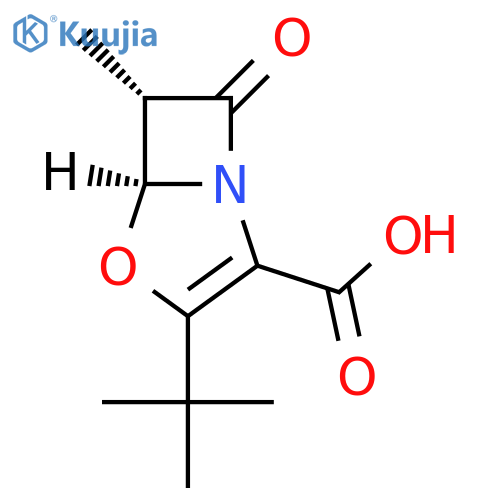 4-Oxa-1-azabicyclo[3.2.0]hept-2-ene-2-carboxylicacid, 3-(1,1-dimethylethyl)-6-methyl-7-oxo-, (5R,6R)-rel- structure