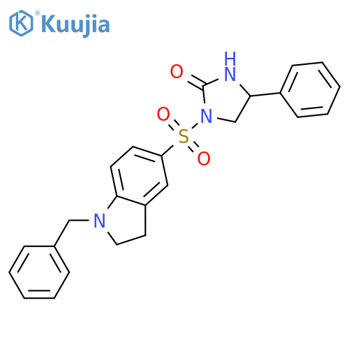 2-Imidazolidinone,1-[[2,3-dihydro-1-(phenylmethyl)-1H-indol-5-yl]sulfonyl]-4-phenyl- structure