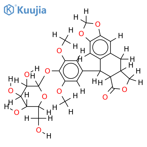 (7R,8R,8'R)-4-demethyldeoxypodophyllotoxin 4-O-beta-D-glucopyranoside structure