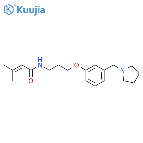 2-Butenamide, 3-methyl-N-[3-[3-(1-pyrrolidinylmethyl)phenoxy]propyl]- structure