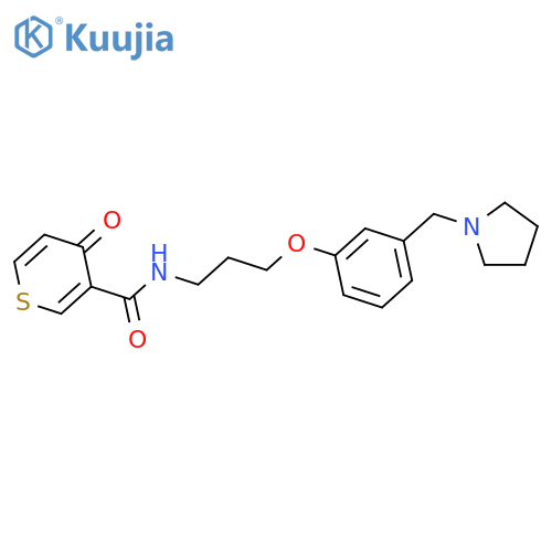 4H-Thiopyran-3-carboxamide,4-oxo-N-[3-[3-(1-pyrrolidinylmethyl)phenoxy]propyl]- structure