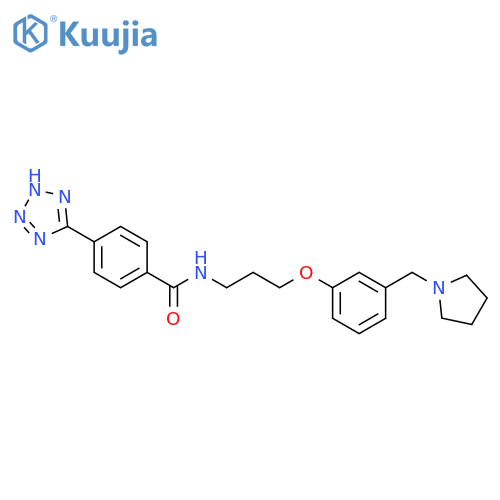 Benzamide,N-[3-[3-(1-pyrrolidinylmethyl)phenoxy]propyl]-4-(1H-tetrazol-5-yl)- structure