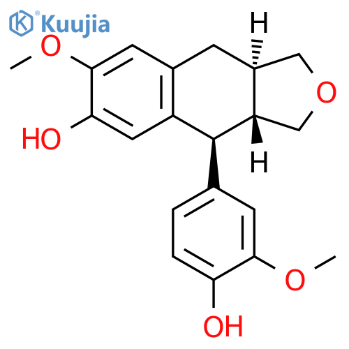Naphtho[2,3-c]furan-6-ol, 1,3,3a,4,9,9a-hexahydro-4-(4-hydroxy-3-methoxyphenyl)-7-methoxy-, (3aR,4S,9aR)- structure