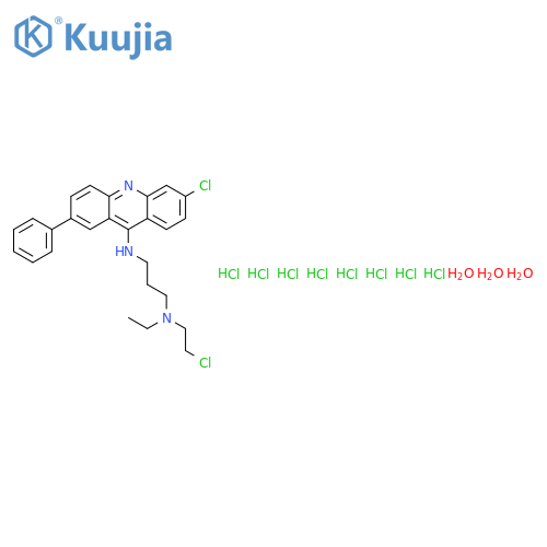 N-(2-chloroethyl)-N'-(6-chloro-2-phenyl-acridin-9-yl)-N-ethyl-propane-1,3-diamine trihydrate octahydrochloride structure
