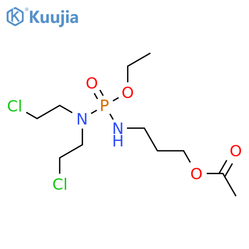 3-({[bis(2-chloroethyl)amino](ethoxy)phosphoryl}amino)propyl acetate structure