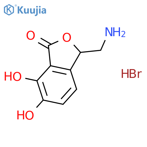 3-(aminomethyl)-6,7-dihydroxy-2-benzofuran-1(3H)-one hydrobromide structure