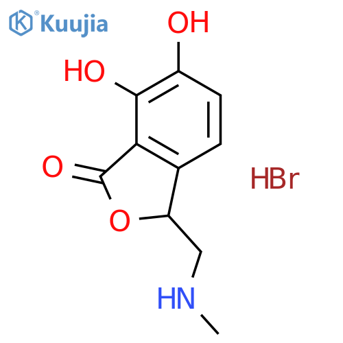6,7-dihydroxy-3-[(methylamino)methyl]-2-benzofuran-1(3H)-one hydrobromide structure