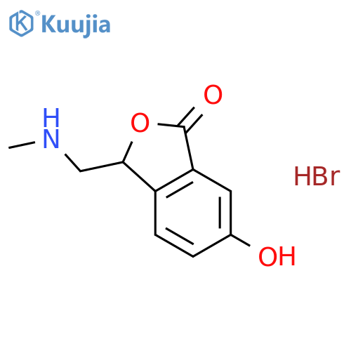 6-hydroxy-3-[(methylamino)methyl]-2-benzofuran-1(3H)-one hydrobromide structure