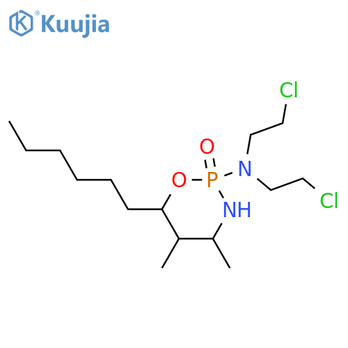 2H-1,3,2-Oxazaphosphorin-2-amine,N,N-bis(2-chloroethyl)-6-hexyltetrahydro-4,5-dimethyl-, 2-oxide structure