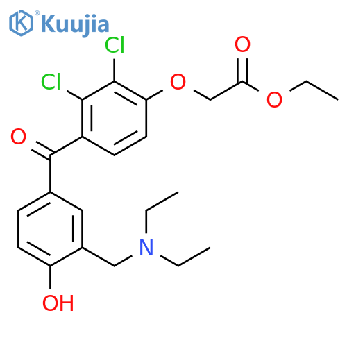 ACETIC ACID, [2,3-DICHLORO-4-[3-[(DIETHYLAMINO)METHYL]-4-HYDROXYBENZOYL]PHENOXY]-, ETHYL ESTER structure