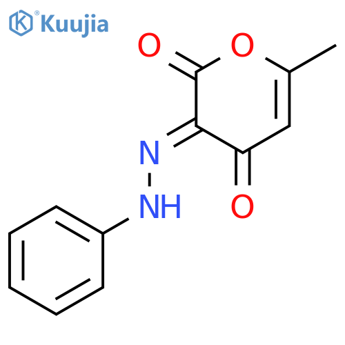 2H-Pyran-2,3,4-trione, 6-methyl-, 3-(phenylhydrazone) structure