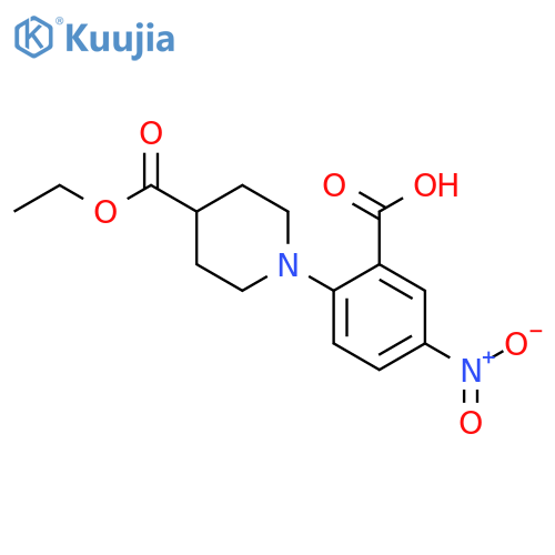1-(2-Carboxy-4-nitro-phenyl)-piperidine-4-carboxylic acid ethyl ester structure