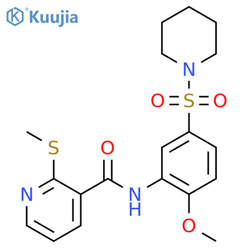 N-(2-Methoxy-5-(piperidin-1-ylsulfonyl)phenyl)-2-(methylthio)nicotinamide structure
