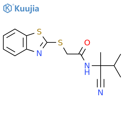 2-(Benzo[d]thiazol-2-ylthio)-N-(2-cyano-3-methylbutan-2-yl)acetamide structure