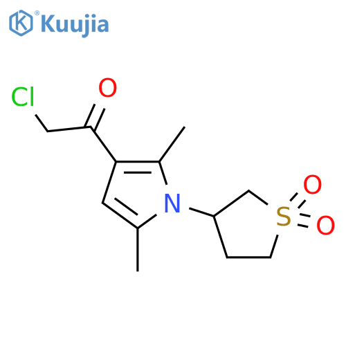 3-[3-(2-chloroacetyl)-2,5-dimethyl-1H-pyrrol-1-yl]-1λ?-thiolane-1,1-dione structure