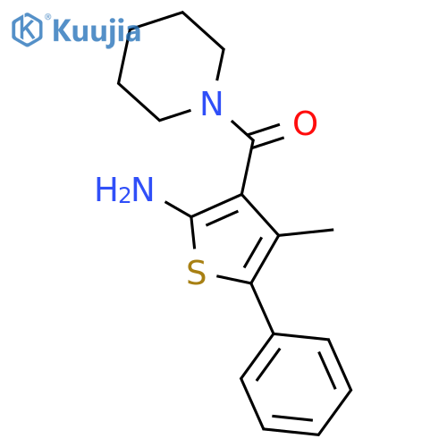 4-Methyl-5-phenyl-3-(piperidine-1-carbonyl)thiophen-2-amine structure