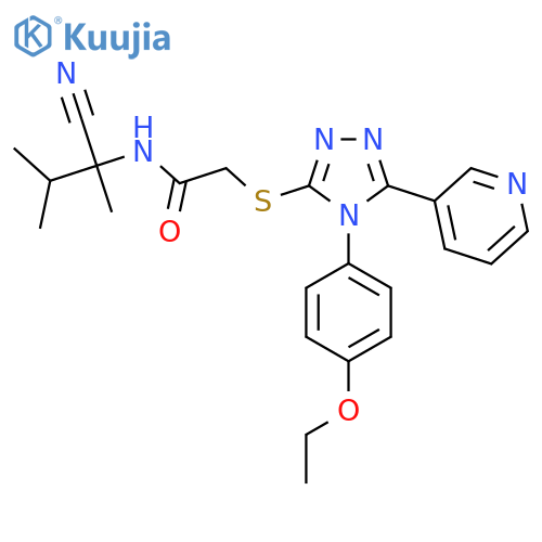 N-(1-cyano-1,2-dimethylpropyl)-2-{[4-(4-ethoxyphenyl)-5-(pyridin-3-yl)-4H-1,2,4-triazol-3-yl]sulfanyl}acetamide structure