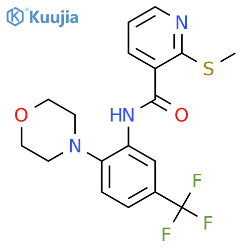 2-methylsulfanyl-N-[2-morpholin-4-yl-5-(trifluoromethyl)phenyl]pyridine-3-carboxamide structure