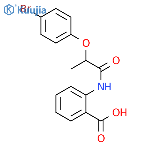 Benzoic acid, 2-[[2-(4-bromophenoxy)-1-oxopropyl]amino]- structure