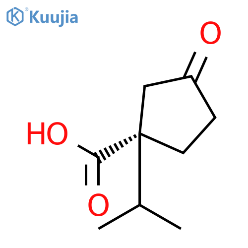 Cyclopentanecarboxylicacid, 1-(1-methylethyl)-3-oxo-, (1S)- structure