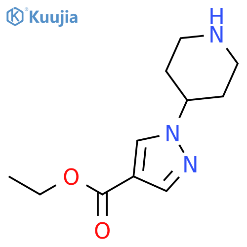 ethyl 1-(piperidin-4-yl)-1H-pyrazole-4-carboxylate structure