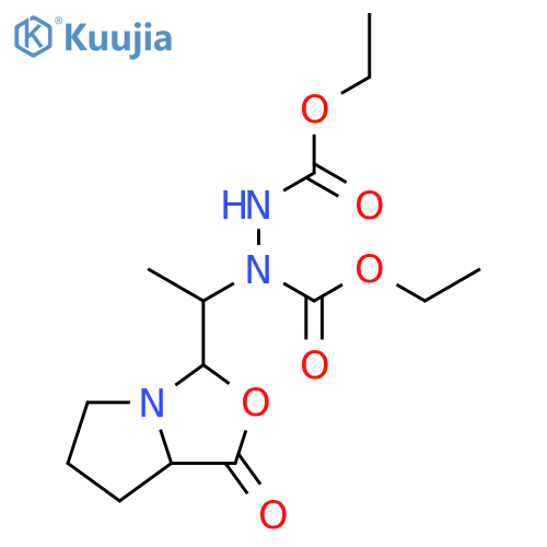 1,2-Hydrazinedicarboxylic acid, 1-[1-[(7aS)-tetrahydro-1-oxo-1H,3H-pyrrolo[1,2-c]oxazol-3-yl]ethyl]-, 1,2-diethyl ester structure