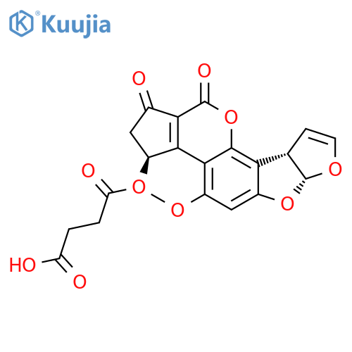 Butanedioic acid, mono(1,2,3,6a,9a,11-hexahydro-4-methoxy-1,11-dioxocyclopenta[c]furo[3',2':4,5]furo[2,3-h][1]benzopyran-3-yl)ester, [3S-(3a,6aa,9aa)]- (9CI) structure