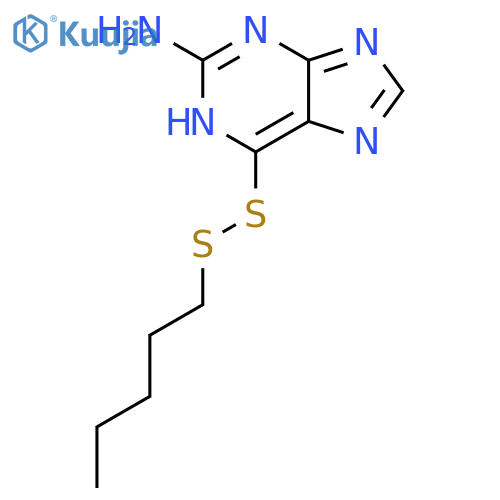 1H-Purin-2-amine, 6-(pentyldithio)- structure