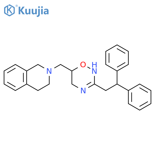 Isoquinoline,2-[[3-(2,2-diphenylethyl)-5,6-dihydro-2H-1,2,4-oxadiazin-6-yl]methyl]-1,2,3,4-tetrahydro- structure