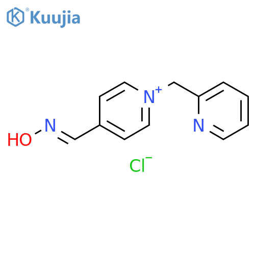 Pyridinium, 4-[(hydroxyimino)methyl]-1-(2-pyridinylmethyl)-, chloride structure