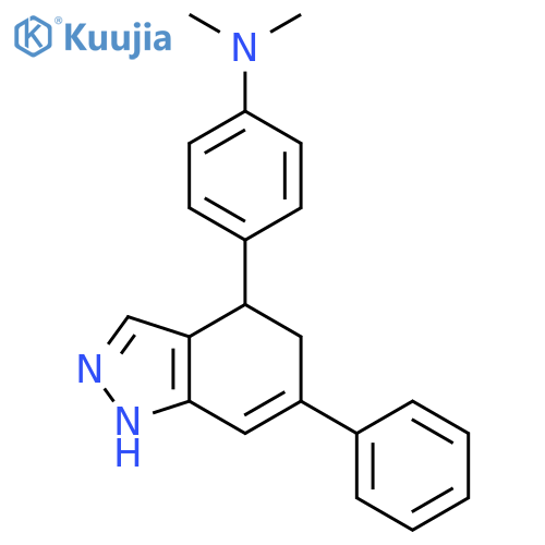Benzenamine, 4-(4,5-dihydro-6-phenyl-1H-indazol-4-yl)-N,N-dimethyl- structure