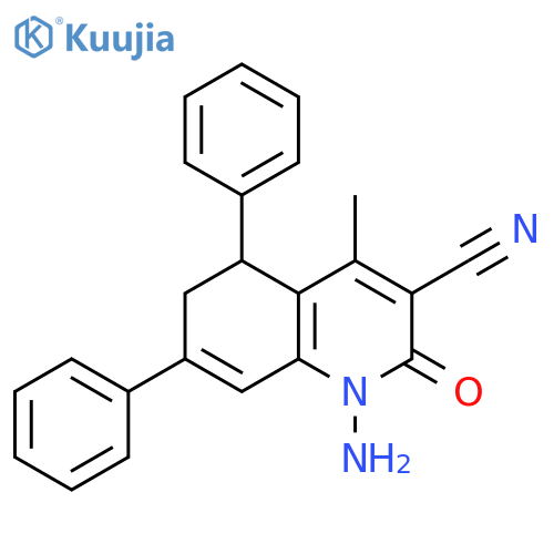 3-Quinolinecarbonitrile,1-amino-1,2,5,6-tetrahydro-4-methyl-2-oxo-5,7-diphenyl- structure
