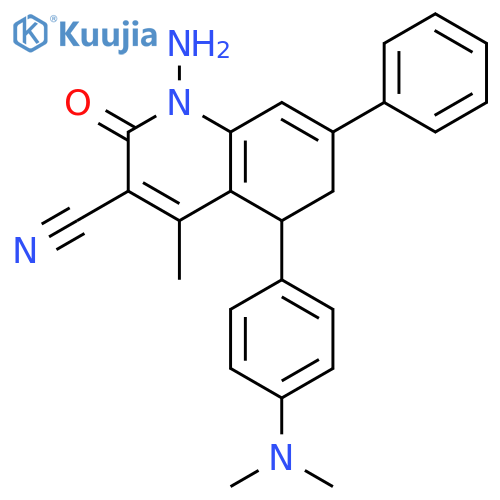 3-Quinolinecarbonitrile,1-amino-5-[4-(dimethylamino)phenyl]-1,2,5,6-tetrahydro-4-methyl-2-oxo-7-phenyl- structure