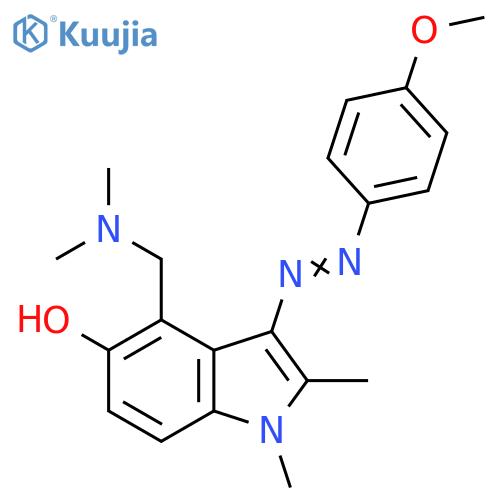 1H-Indol-5-ol,4-[(dimethylamino)methyl]-3-[(4-methoxyphenyl)azo]-1,2-dimethyl- structure