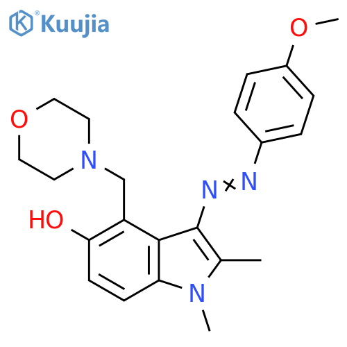 1H-Indol-5-ol,3-[(4-methoxyphenyl)azo]-1,2-dimethyl-4-(4-morpholinylmethyl)- structure