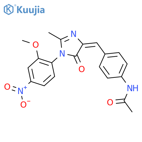 N-(4-{(E)-[1-(2-methoxy-4-nitrophenyl)-2-methyl-5-oxo-1,5-dihydro-4H-imidazol-4-ylidene]methyl}phenyl)acetamide structure