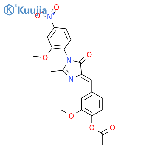 2-methoxy-4-{(Z)-[1-(2-methoxy-4-nitrophenyl)-2-methyl-5-oxo-1,5-dihydro-4H-imidazol-4-ylidene]methyl}phenyl acetate structure