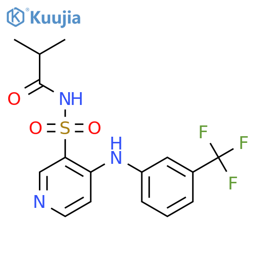 4-[3-(Trifluoromethyl)anilino]-N-isobutyrylpyridine-3-sulfonamide structure
