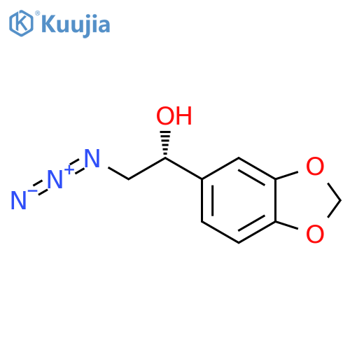 (1R)-2-azido-1-(1,3-dioxaindan-5-yl)ethan-1-ol structure